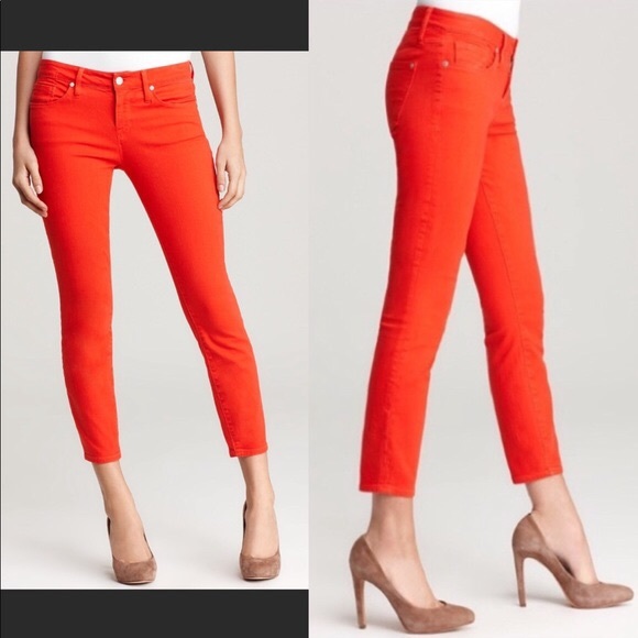 Marc By Marc Jacobs Denim - Marc by Marc Jacobs Lola Crop Workwear Red Jeans